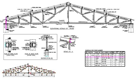 steel box truss architecture detial drawing|structural truss design ideas.